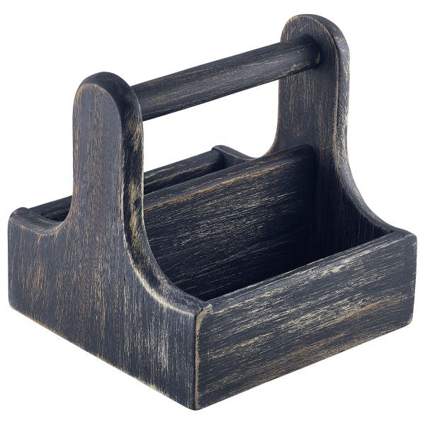 Small Rustic Wooden Table Caddy