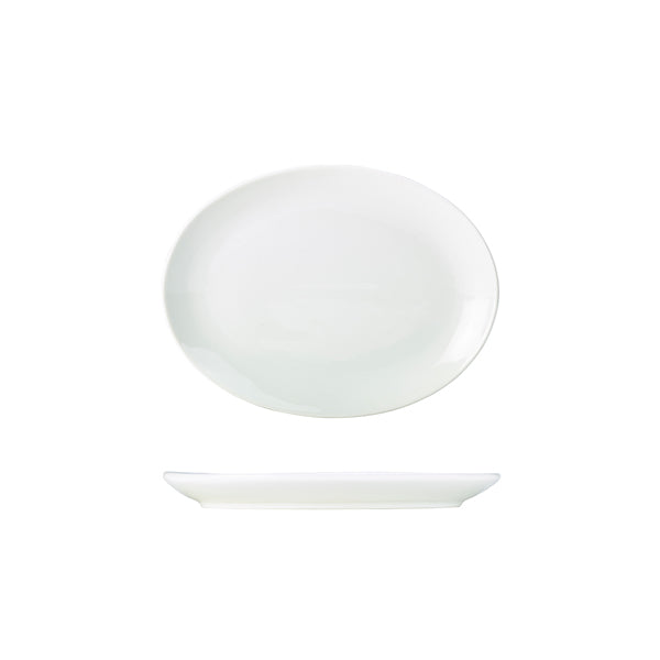 Genware Porcelain Oval Plate 21cm/ 8.25" pack of 6