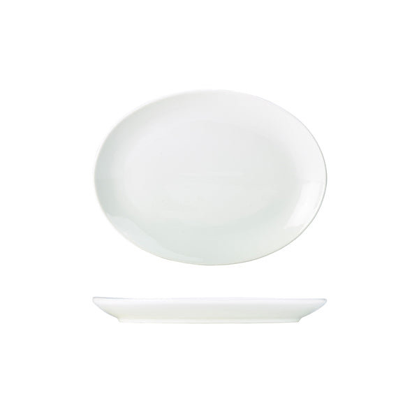 Genware Porcelain Oval Plate 24cm/ 9.5" pack of 6