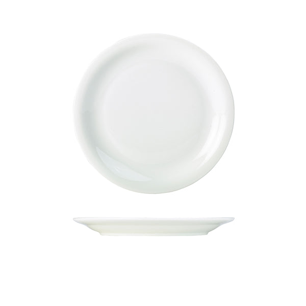 Genware Porcelain Narrow Rim Plate 22cm/ 8.5" pack of 6