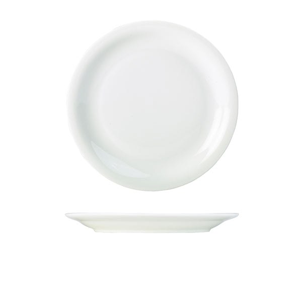 Genware Porcelain Narrow Rim Plate 26cm/ 10.25" pack of 6