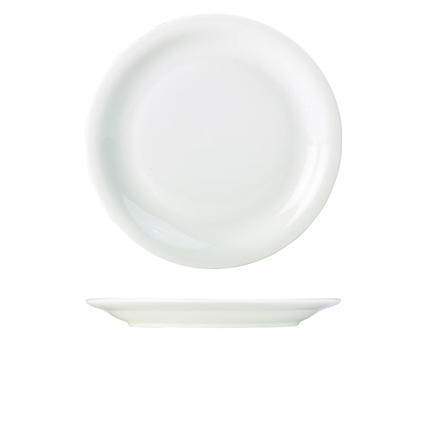 Genware Porcelain Narrow Rim Plate 28cm/ 11" pack of 6