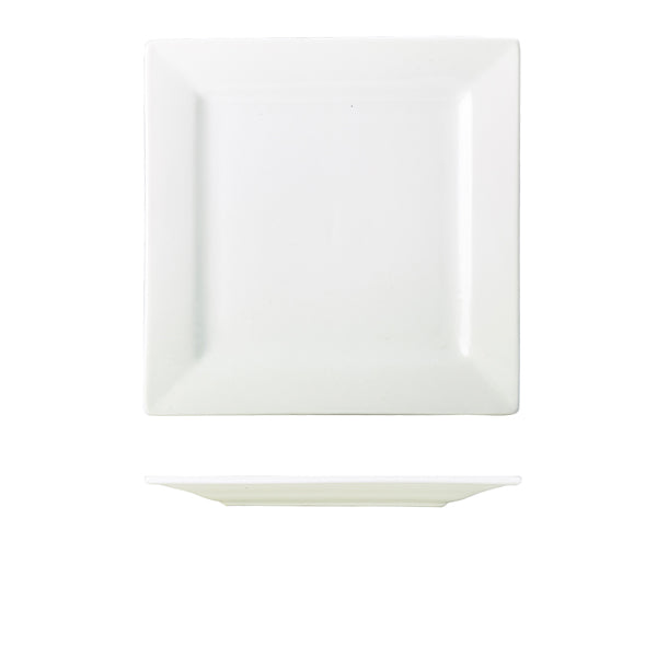 Genware Porcelain Square Plate 26cm/ 10.25" pack of 6