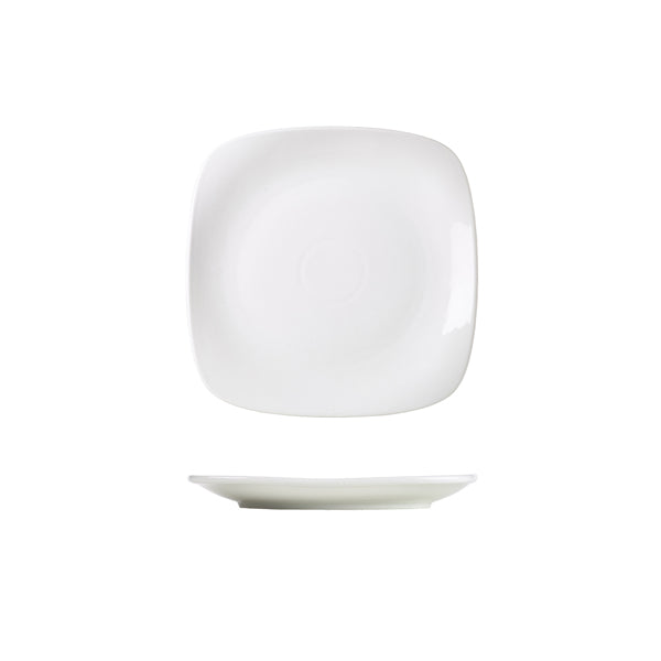 Genware Porcelain Rounded Square Plate 17cm/ 6.5" pack of 6