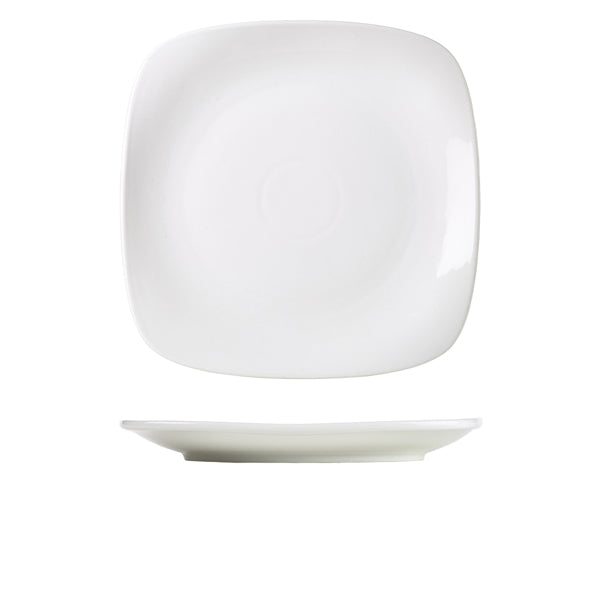 Genware Porcelain Rounded Square Plate 29cm/ 11.5" pack of 6