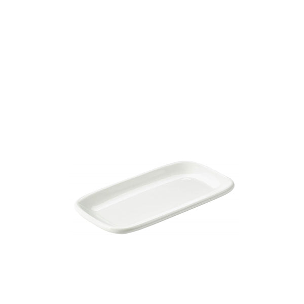 Genware Porcelain Rounded Rectangular Plate 19.5 x 10cm/ 7.75 x 4" pack of 6