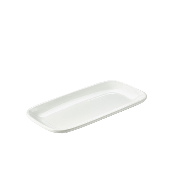 Genware Porcelain Rounded Rectangular Plate 29.5 x 15cm/ 11.5 x 6" pack of 6