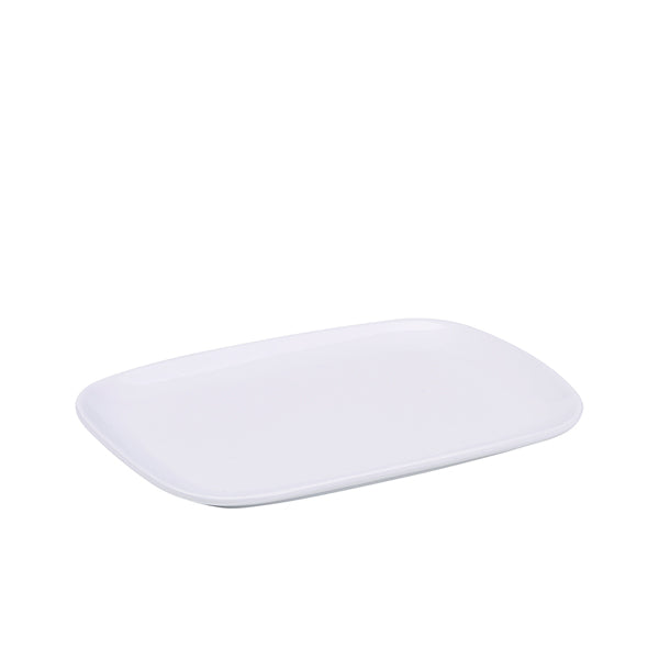 Genware Porcelain Ellipse Rectangular Plate 22.8 x 16.6cm/ 9 x 6.5" pack of 6