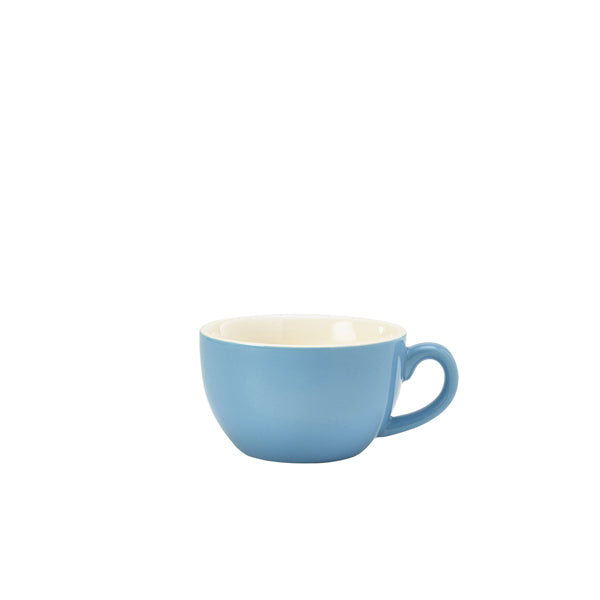 Genware Porcelain Blue Bowl Shaped Cup 17.5cl/ 6oz pack of 6