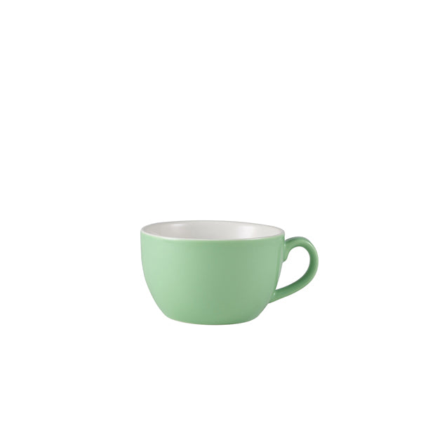 Genware Porcelain Green Bowl Shaped Cup 17.5cl/ 6oz pack of 6