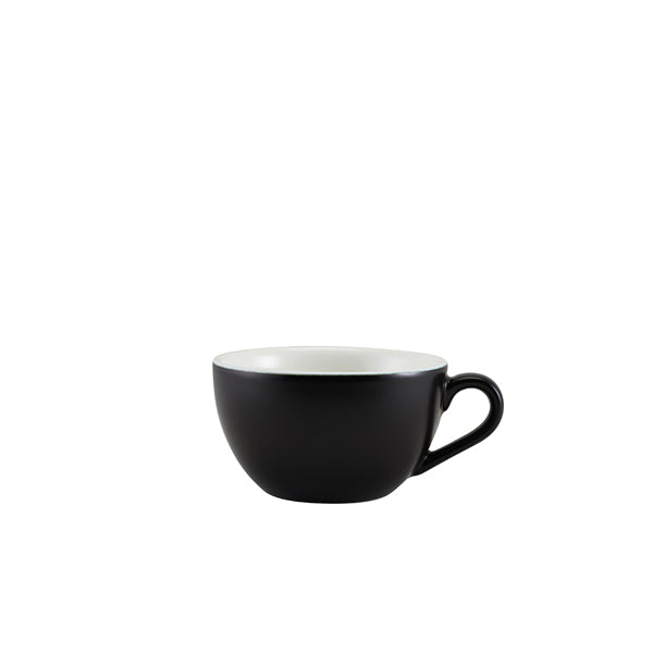 Genware Porcelain Matt Black Bowl Shaped Cup 17.5cl/ 6oz pack of 6