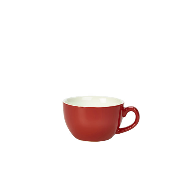 Genware Porcelain Red Bowl Shaped Cup 17.5cl/ 6oz pack of 6