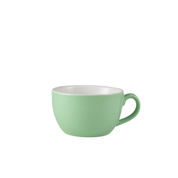 Genware Porcelain Green Bowl Shaped Cup 25cl/ 8.75oz pack of 6