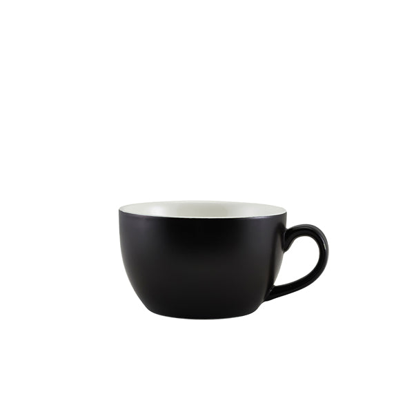 Genware Porcelain Matt Black Bowl Shaped Cup 25cl/ 8.75oz pack of 6