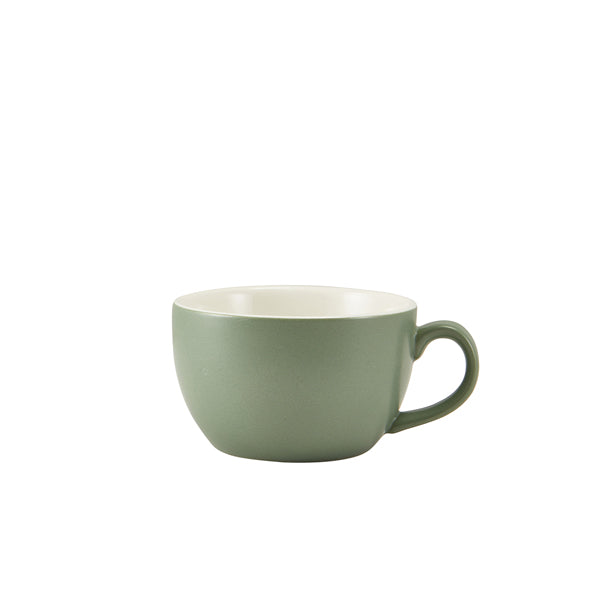 GenWare Porcelain Matt Sage Bowl Shaped Cup 25cl/ 8.75oz pack of 6