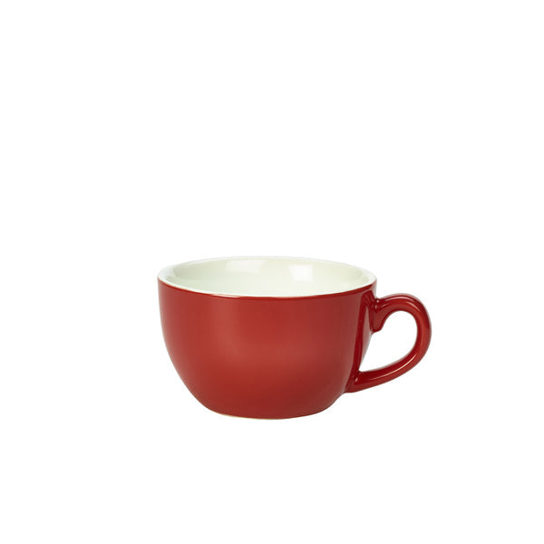 Genware Porcelain Red Bowl Shaped Cup 25cl/ 8.75oz pack of 6