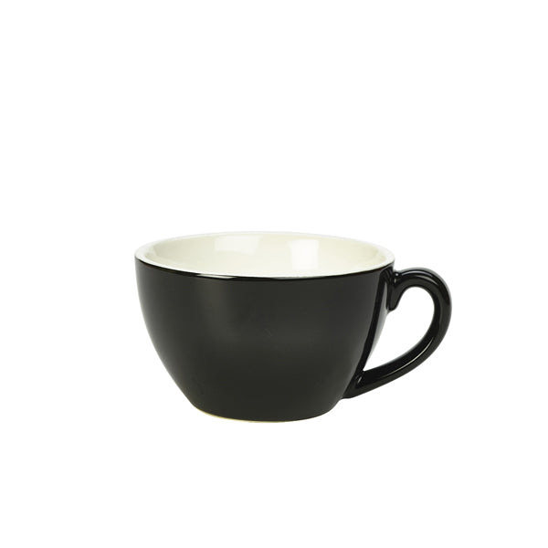 Genware Porcelain Black Bowl Shaped Cup 34cl/ 12oz pack of 6