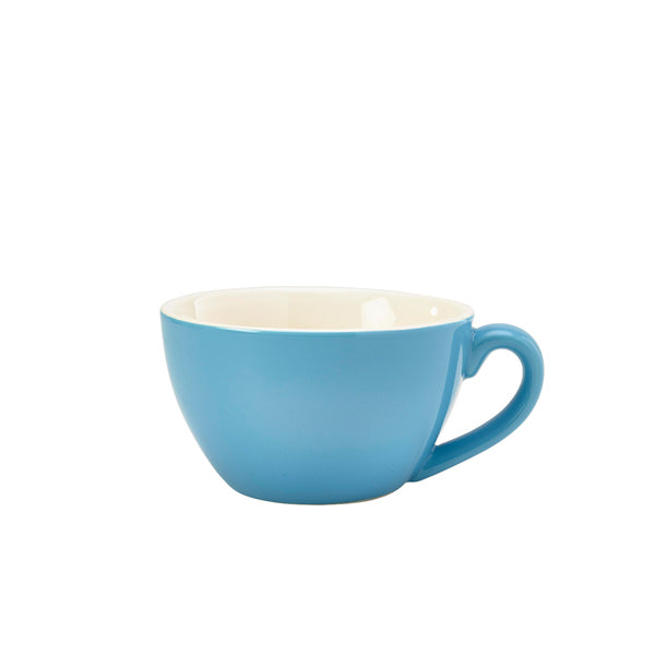 Genware Porcelain Blue Bowl Shaped Cup 34cl/ 12oz pack of 6