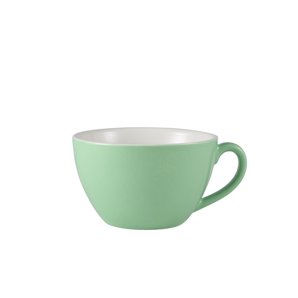 Genware Porcelain Green Bowl Shaped Cup 34cl/ 12oz pack of 6