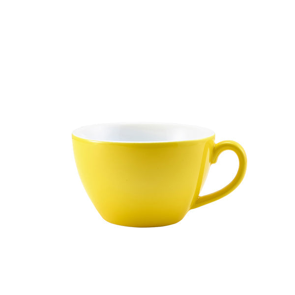 Genware Porcelain Yellow Bowl Shaped Cup 34cl/ 12oz pack of 6