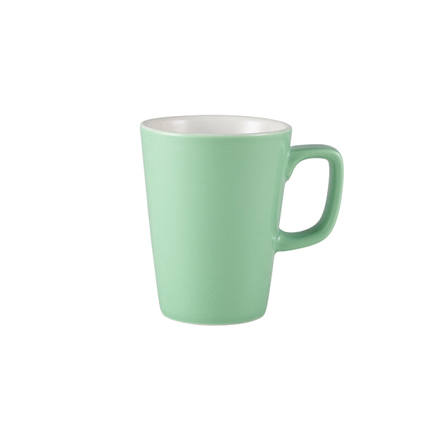 Genware Porcelain Green Latte Mug 34cl/ 12oz pack of 6