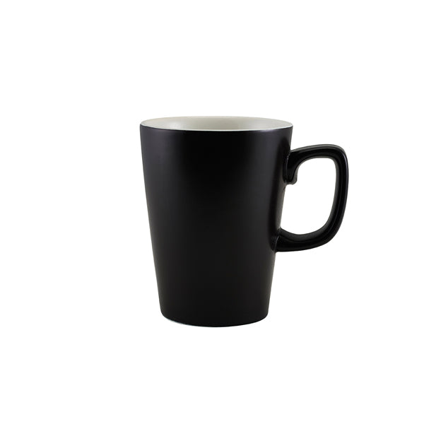 Genware Porcelain Matt Black Latte Mug 34cl/ 12oz pack of 6