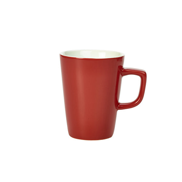 Genware Porcelain Red Latte Mug 34cl/ 12oz pack of 6