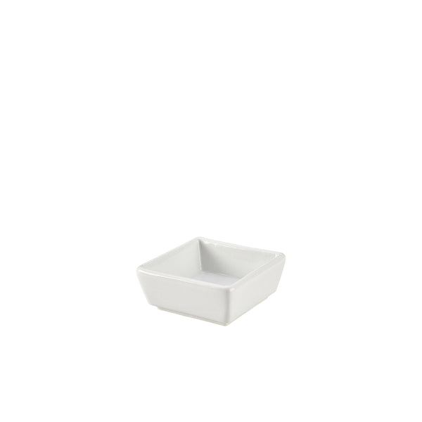 Genware Porcelain Square Dish 8.5 x 3.5cm/ 3.25 x 1.4" pack of 6