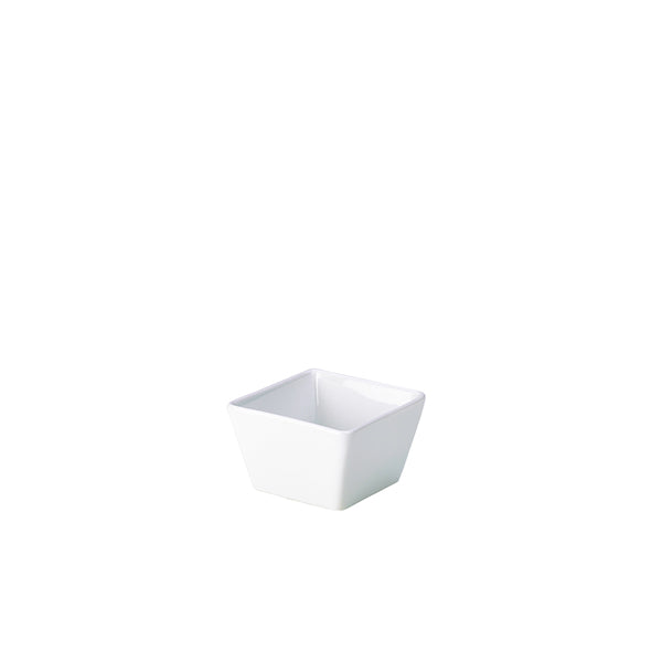 Genware Porcelain Square Dish 8.5 x 5.5cm/ 3.25 x 2.25" pack of 6