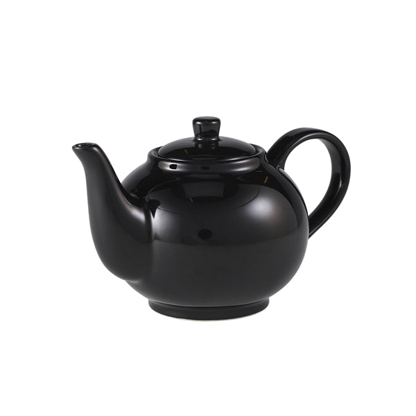 Genware Porcelain Black Teapot 45cl/ 15.75oz pack of 6