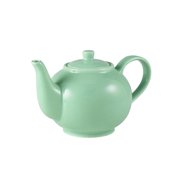 Genware Porcelain Green Teapot 45cl/ 15.75oz pack of 6