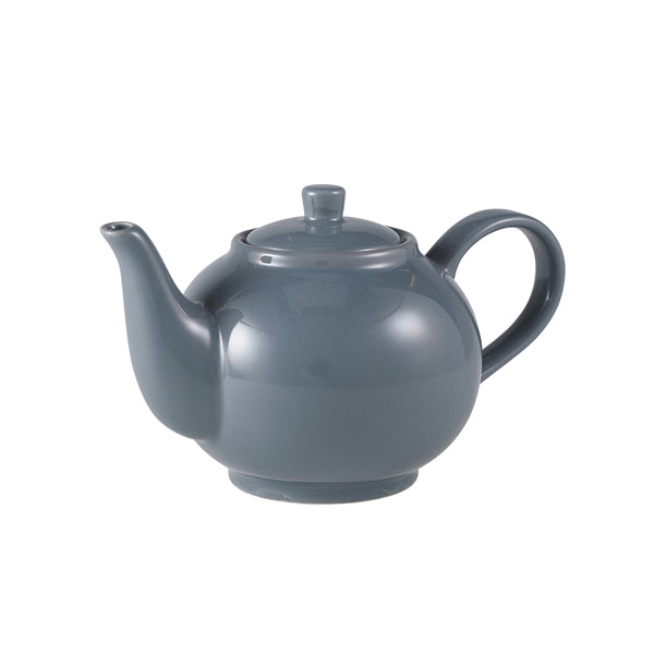 Genware Porcelain Grey Teapot 45cl/ 15.75oz pack of 6