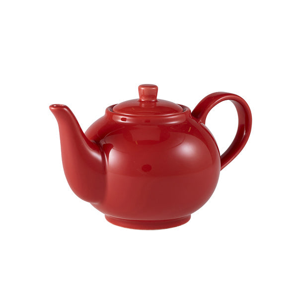 Genware Porcelain Red Teapot 45cl/ 15.75oz pack of 6