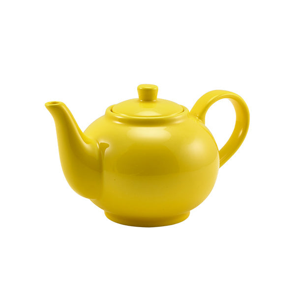 Genware Porcelain Yellow Teapot 45cl/ 15.75oz pack of 6