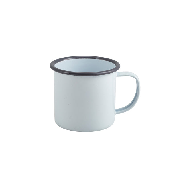 Enamel Mug White with Grey Rim 36cl/ 12.5oz pack of 1