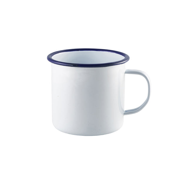 Enamel Mug White with Blue Rim 56.8cl/ 20oz pack of 1