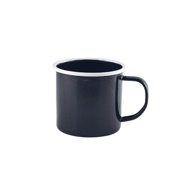 Enamel Mug Black with White Rim 36cl/ 12.5oz pack of 1