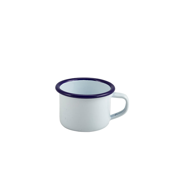 Enamel Mug White With Blue Rim 12cl/ 4.2oz pack of 1