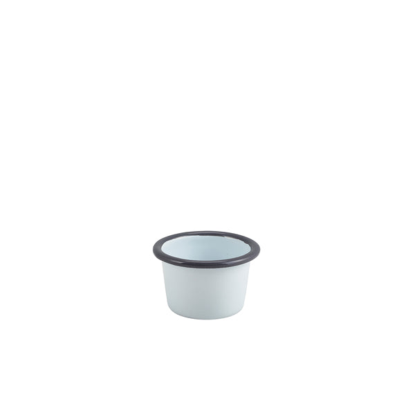 Enamel Ramekin White with Grey Rim 7cm Dia 90ml/ 3.2oz pack of 12