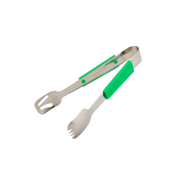 Genware Plastic Handle Buffet Tongs Green pack of 1