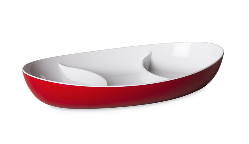 Harfield Red Acrylic Tray with 3 Sections