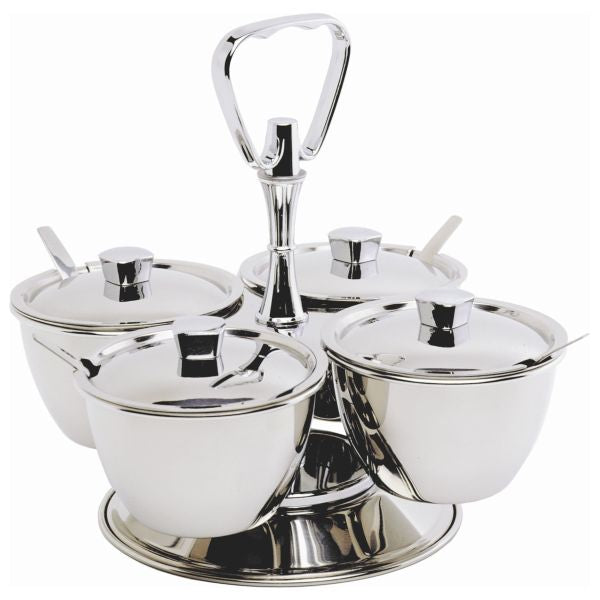 GenWare Stainless Steel Revolving Relish Server 4-Way pack of 1