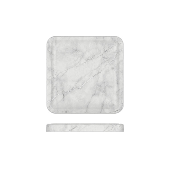 White Marble Agra Melamine Tray 23 x 23cm pack of 1