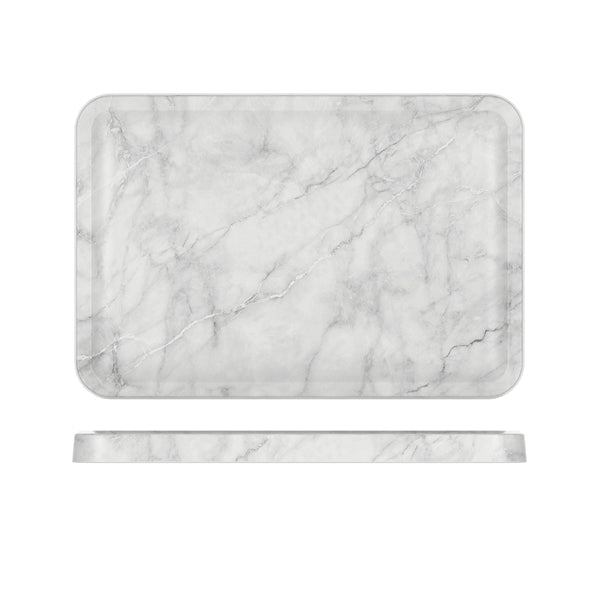 White Marble Agra Melamine Tray 34 x 23cm pack of 1