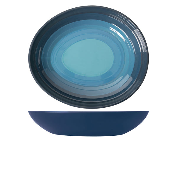 Azure Blue Atlantis Melamine Oval Bowl 38 x 32.5 x 7cm pack of 1