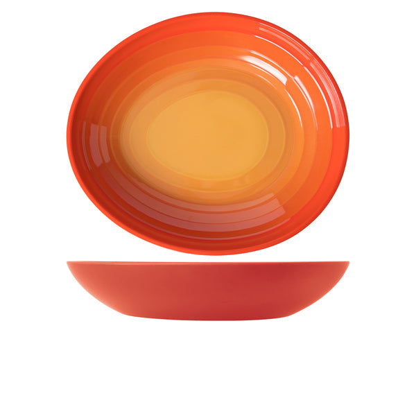 Sunset Orange Atlantis Melamine Oval Bowl 38 x 32.5 x 7cm pack of 1