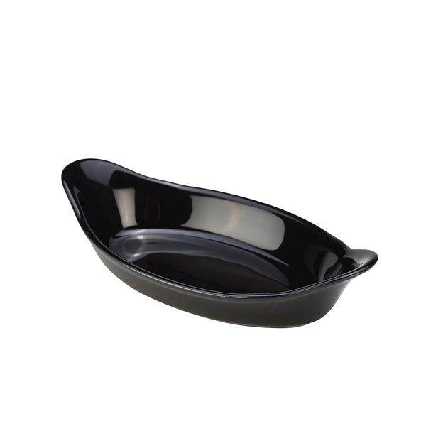 GenWare Stoneware Black Oval Eared Dish 22cm/ 8.5" pack of 4