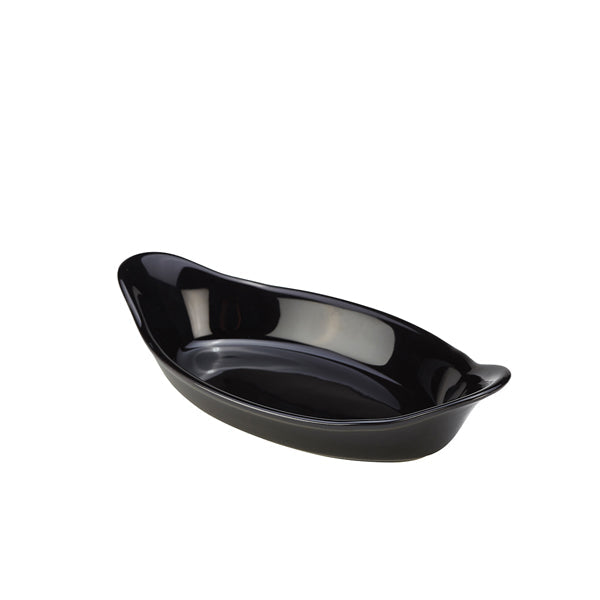 GenWare Stoneware Black Oval Eared Dish 16.5cm/ 6.5" pack of 6