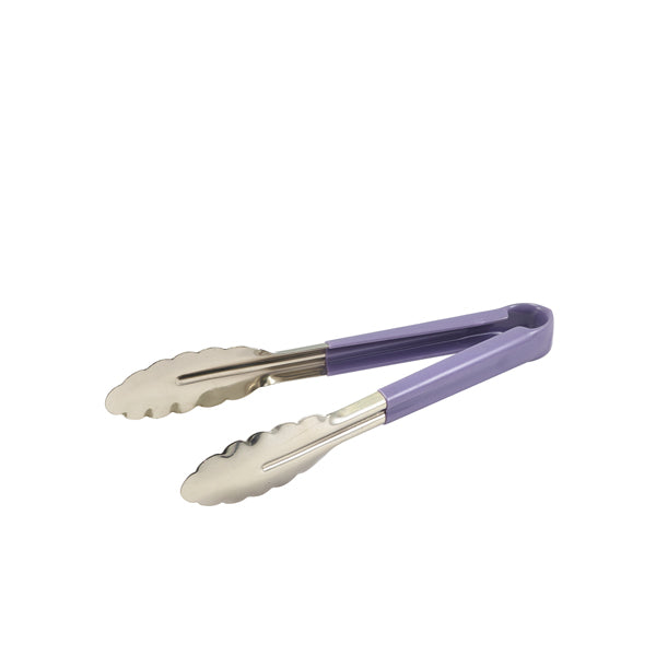 Genware Colour Coded St/St. Tong 23cm Purple pack of 1