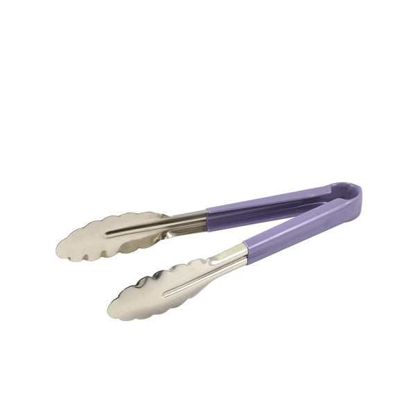 Genware Colour Coded St/St. Tong 31cm Purple pack of 1